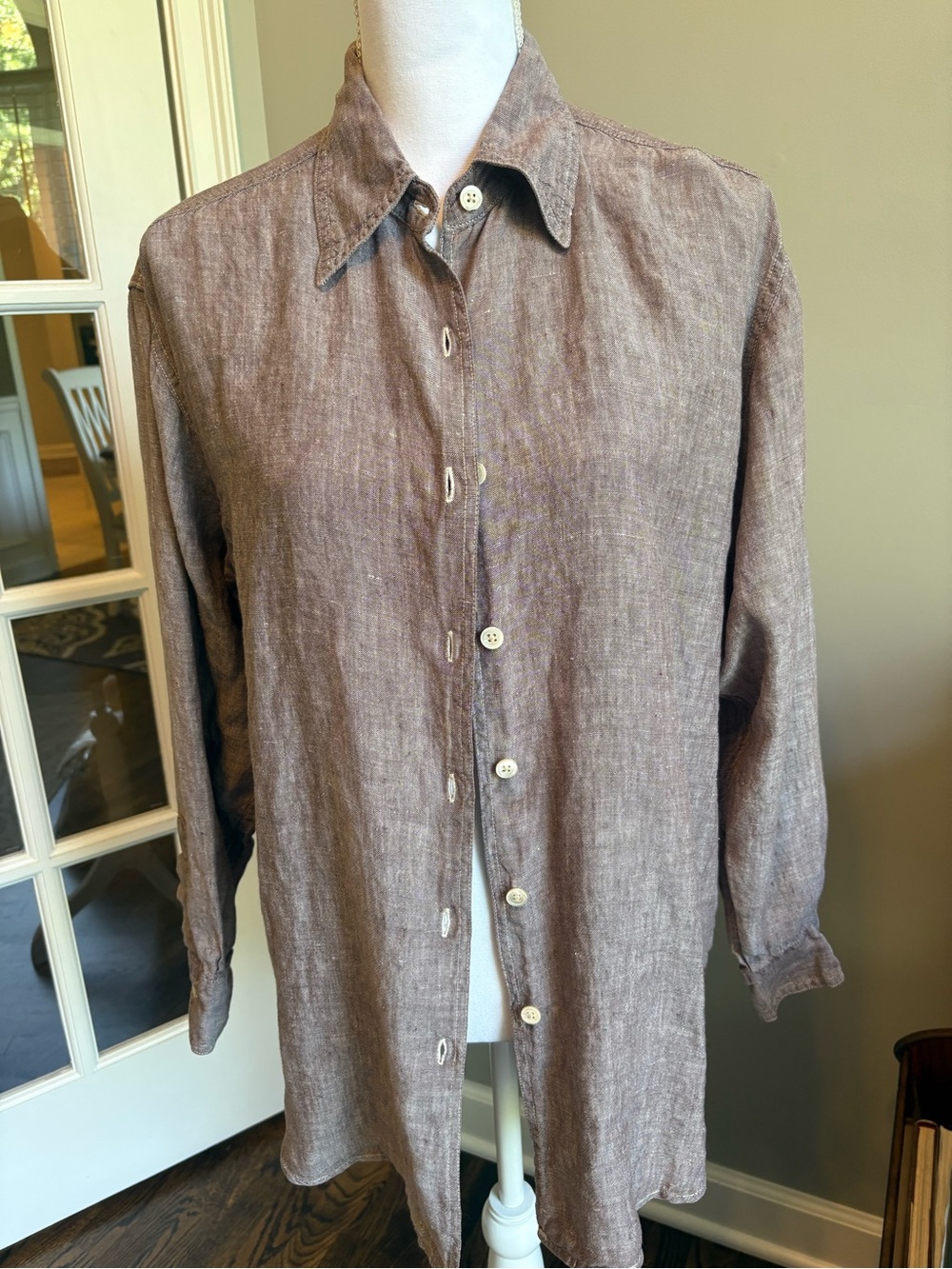 Banana Republic 100% Irish Linen Button Down Shirt Vintage 90s PLEASE READ